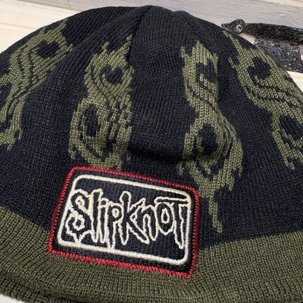 Slipknot Beanie Vintage Y2K Rock Band Tour Merch HTF VTG Black Streetwear